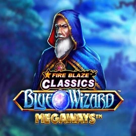 Fire Blaze Blue Wizard Megaways slot logo by Rarestone Gaming at Supraplay Casino